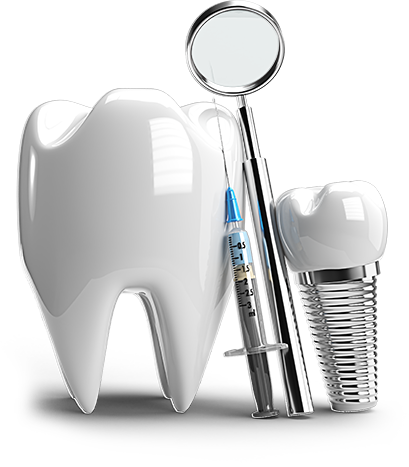 Dental tools and healthy tooth
